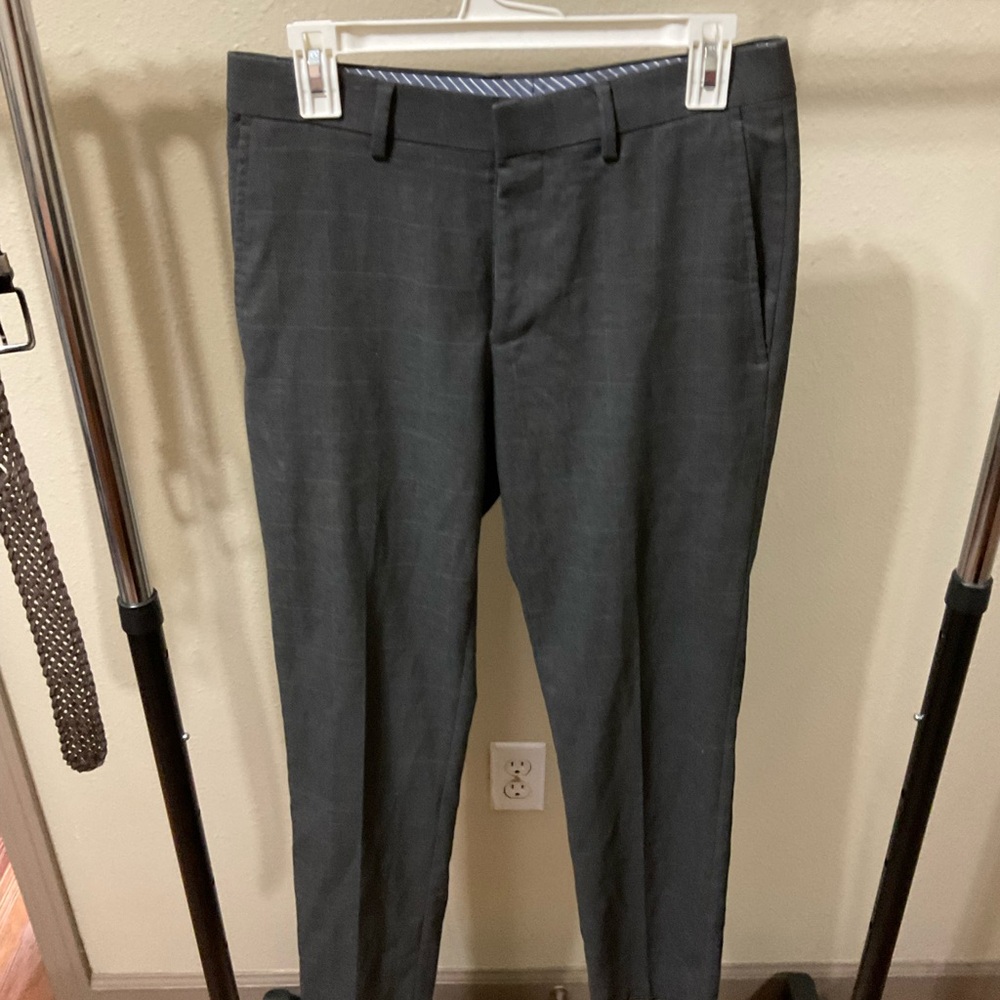 JM Haggar Gray Plaid Dress Pants